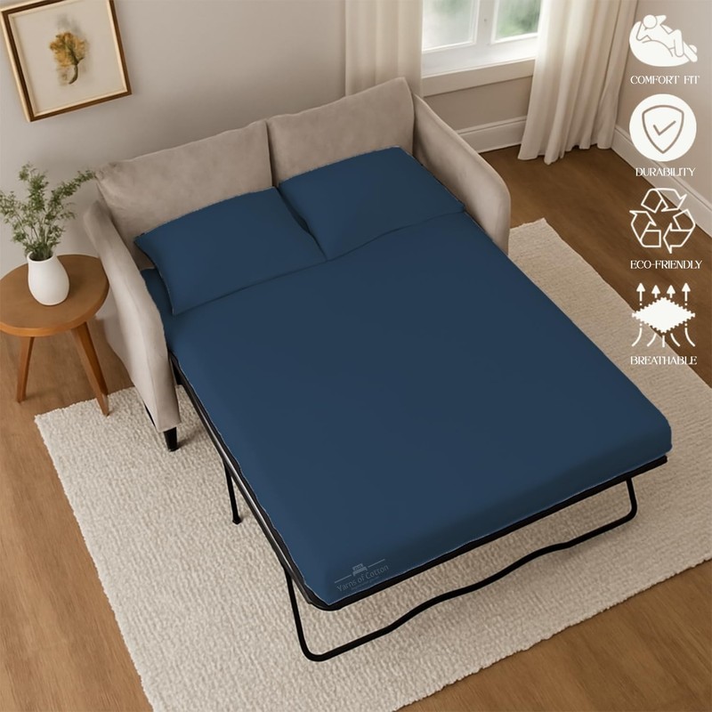 Sleeper Sofa 4 Piece Bed Sheet Set Premium Quality 100% Cotton 500 Thread Cou... gallery