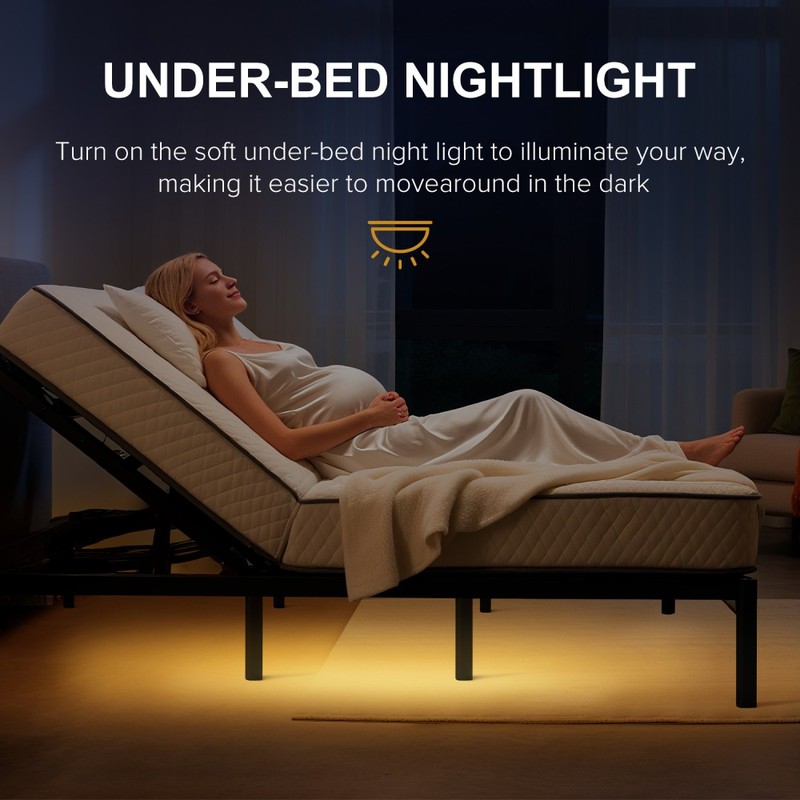 Queen Size Adjustable Bed Frame Ergonomic Electric Bed Base with Wireless Remote gallery