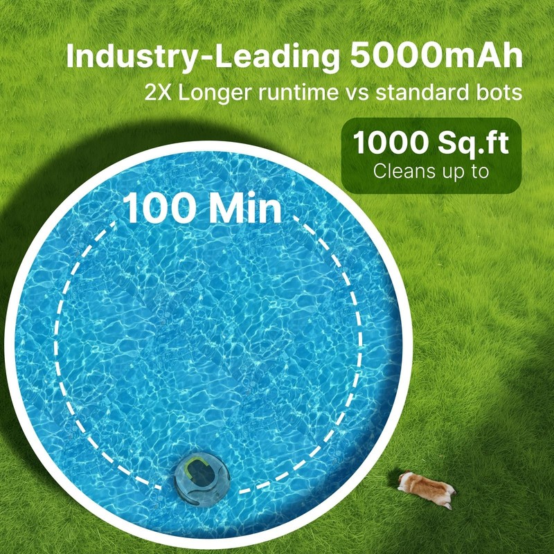 POOLPURE Cordless Robotic Pool Cleaner - 100Min Runtime, Advanced Navigation gallery
