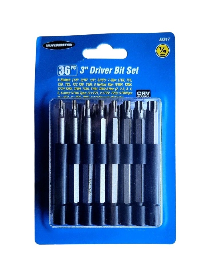 WARRIOR 3 in. Screwdriver Bit Set, 36-Piece gallery