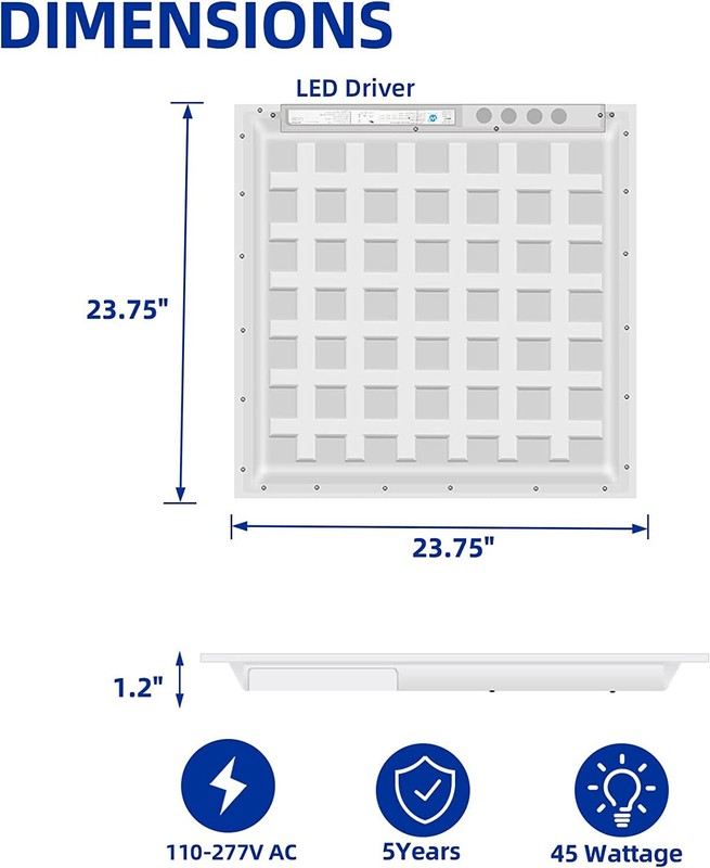 4x 2X2FT LED Flat Panel Light, AC100-277V, Dimmable LED Drop Ceiling Lights gallery