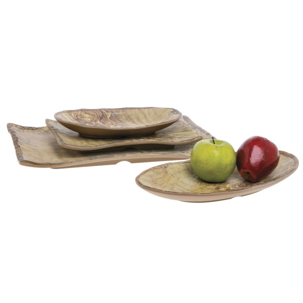 Cheforward Transform Faux Burled Wood Melamine Platter - 15 7/10"L x 10 9/10"W gallery