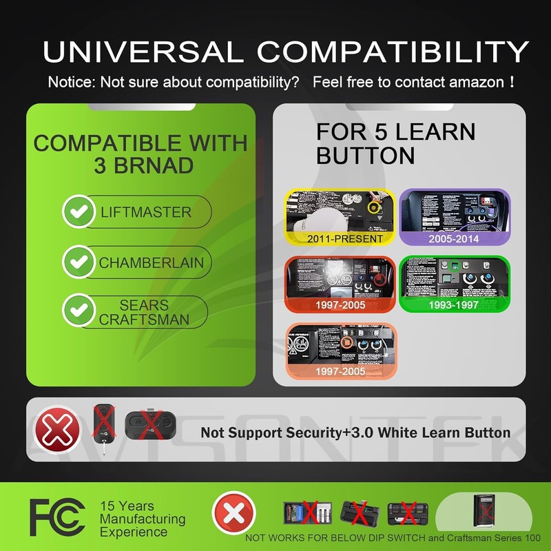 Chamberlain 940EV-P2 Wireless Universal Garage Door Opener Keypad Remote Control gallery