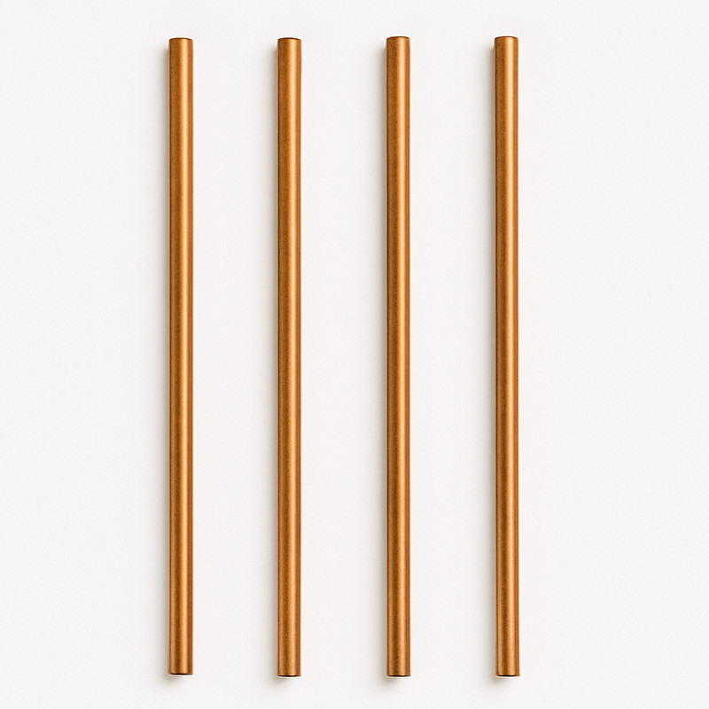 NEW! MODERN HOME 100% SOLID COPPER STRAWS - SET OF 4 - MOSCOW MULE ACCESSORY gallery