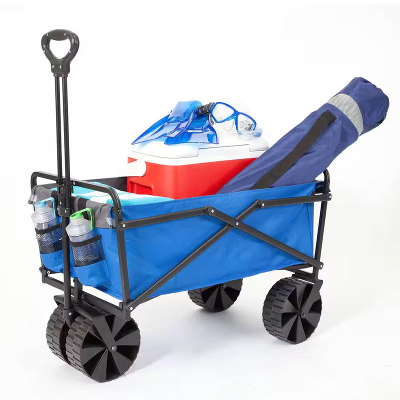 2.51 Cu.Ft. Polyester Fabric Folding Steel Frame Outdoor Utility Garden Cart, Bl gallery