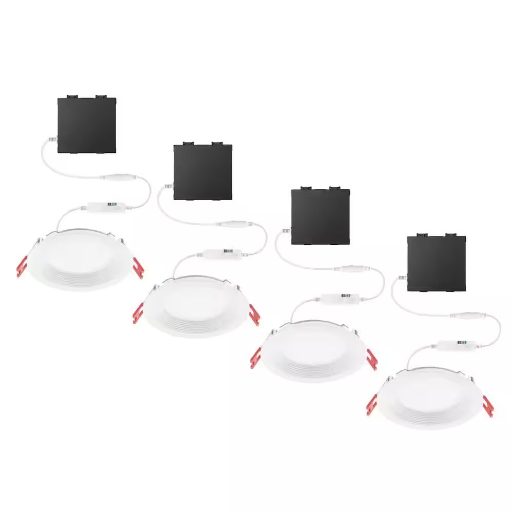 Premium Series 4 in. LED, 2-Level Lumen Select, Baffle Canless Recessed Light, A gallery