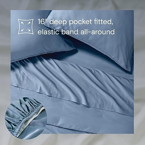 AiryWeight Tencel Sheet Set, 100% Lyocell Full - 3 Piece NO Top Sheet Sky gallery