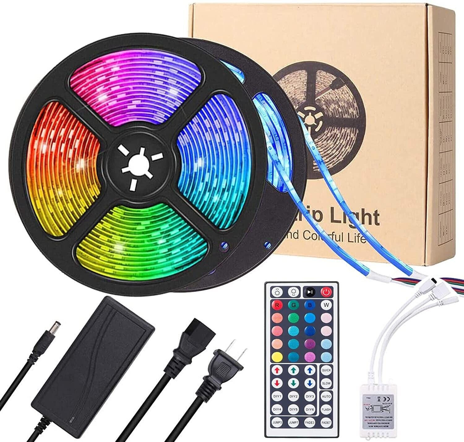32ft LED Strip Lights Remote Control Bedroom Waterproof for Indoor Outdoor Use gallery