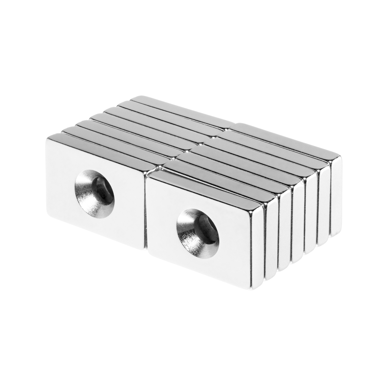 3/4 x 1/2 x 1/8 Inch Rare Earth Countersunk Block Magnets N42 (14 Pack) gallery