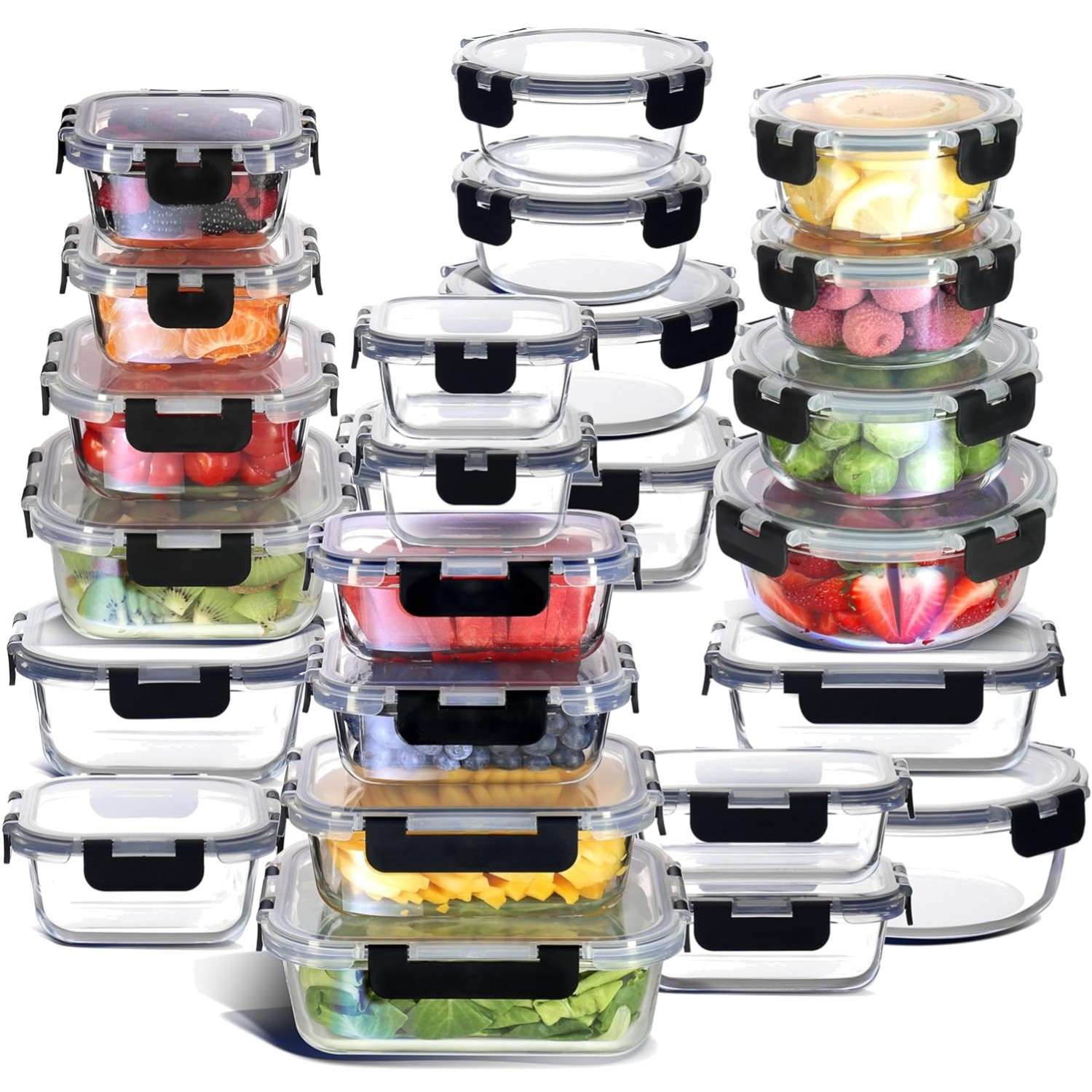 48pc Glass Storage Containers with Lids, 24 Set Glass Food Storage Containers... gallery