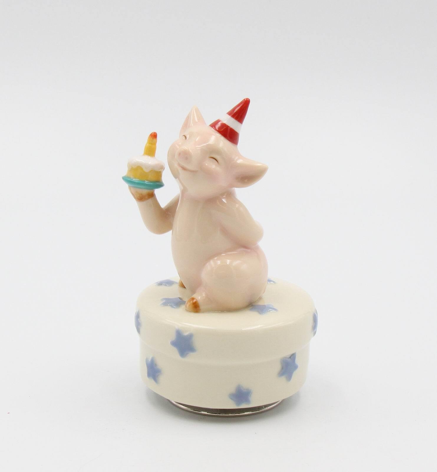 Happy Birthday Ceramic Pig Music Box, Home Décor, Gift for Her, Gift for Mom, Ki gallery