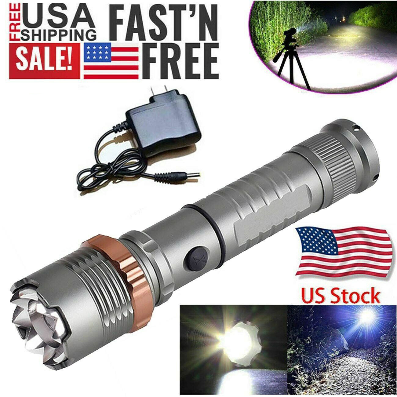 950000000 Lumen Super Bright LED Tactical Flashlight Rechargeable LED Work Light gallery