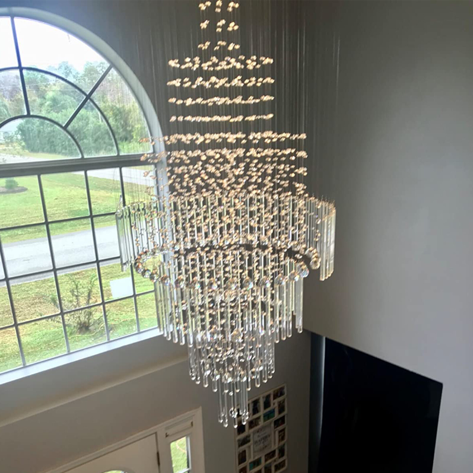 Large Luxury Modern Crystal Chandelier Lighting 18-Lights Raindrop Ceiling Light gallery