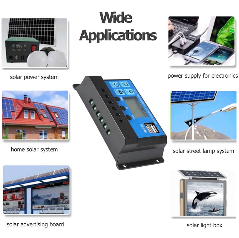 12V 24V 30A Solar Charge Controller Auto Dual USB Solar Panel Charger Regulator gallery