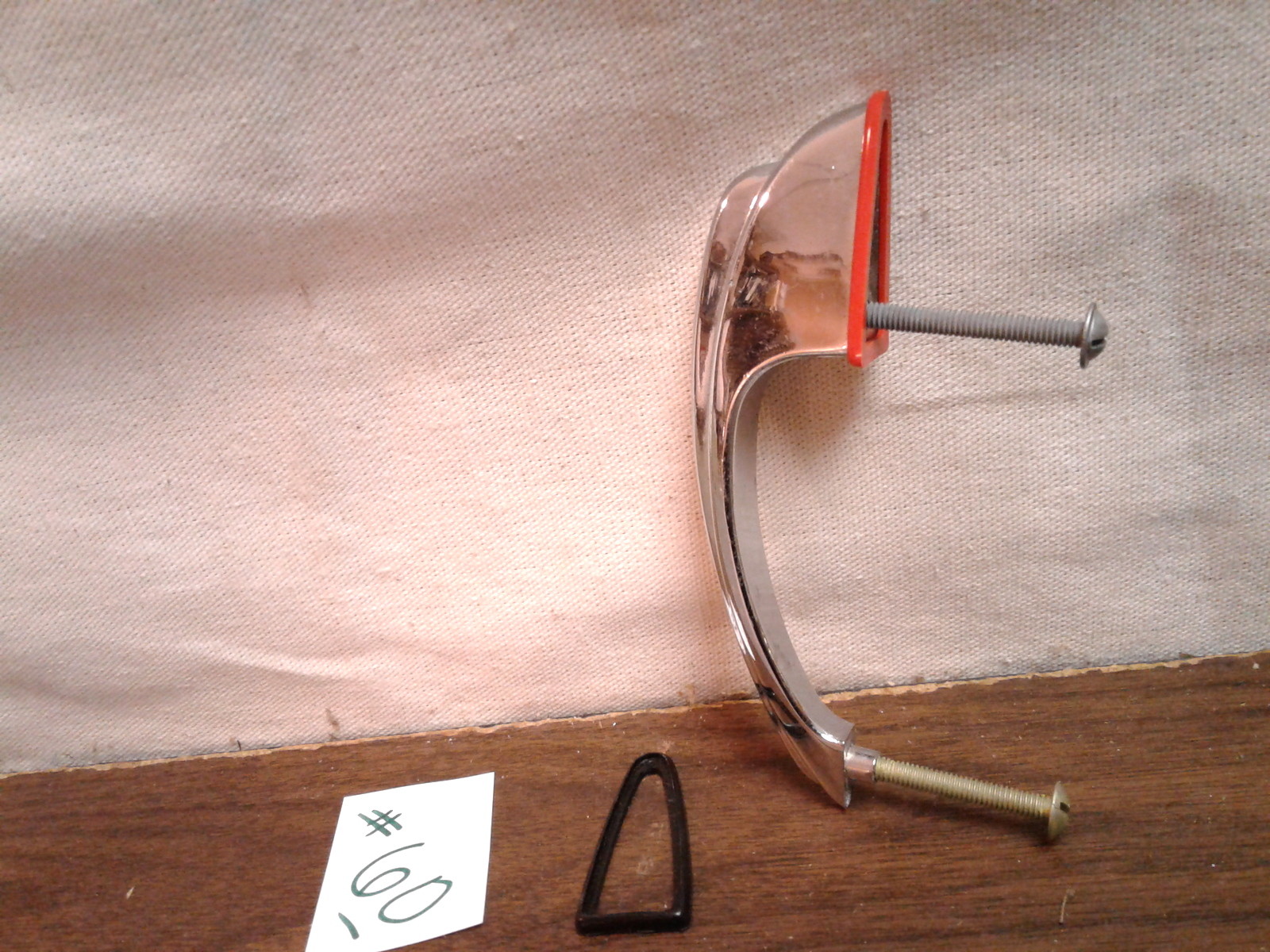 Vintage Amerock Cabinet Door Pull with Red or Black Insert MCM NOS with Screws gallery