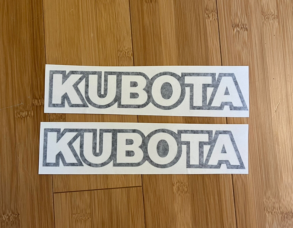 KUBOTA TRACTOR VINYL DECAL STICKER - Black 9" Wide - SET OF 2 Tractor gallery