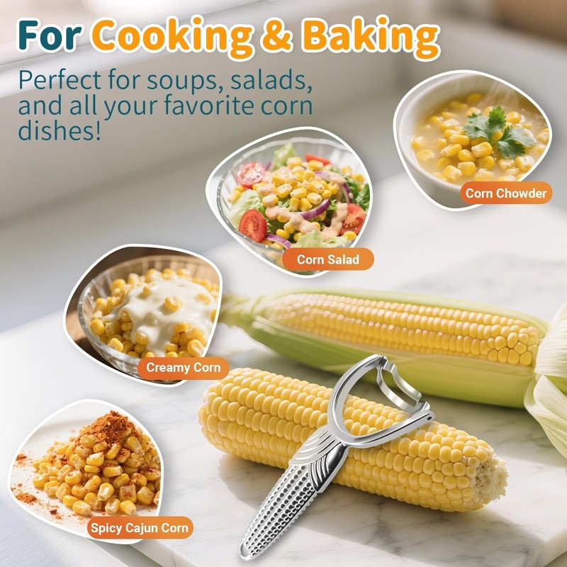 Corn Stripper Tool, Stainless Steel Corn Peeler - Easy to Use Manual Tool for... gallery