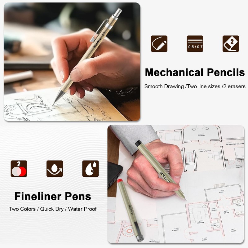 20PCS Professional Geometry Set with Case, Drafting Tools with Protractor and... gallery