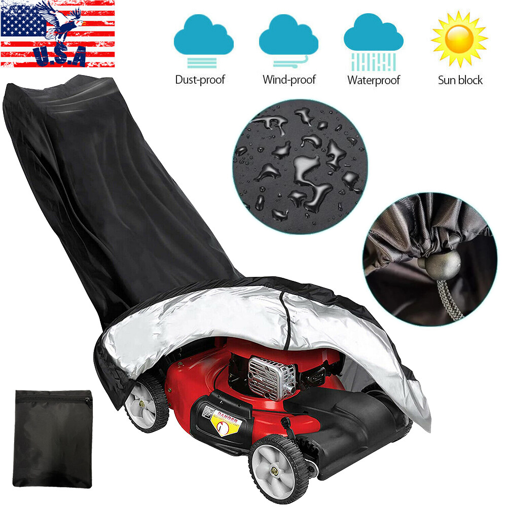 Lawn Mower Cover Waterproof Heavy Duty Push Mower UV Protector Universal Fit US gallery