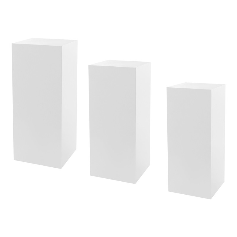 Metal Cube Pedestal Table Display Riser Flower Sculputure Lamp Base Stand 3pcs gallery