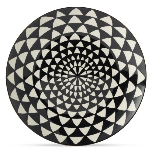 Thyme & Table Medallion 12-Piece Ceramic Dinnerware Set Black and White gallery
