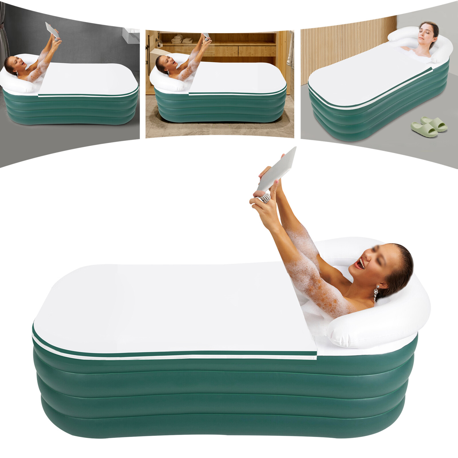 4-Layer Inflatable Adult Bathtub W/ 130W Electric Pump Portable 190L gallery