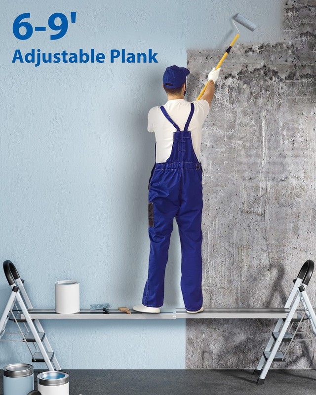 Aluminum Work Plank Telescoping Plank 8-13 ft Extension Plank 440 Lbs Capacity gallery