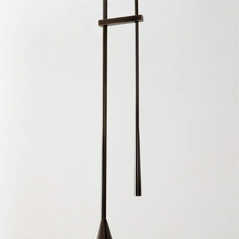 Brio Brass Pendant Light CB2 Studio Anansi Italian Black Finish Mid Century 24" gallery