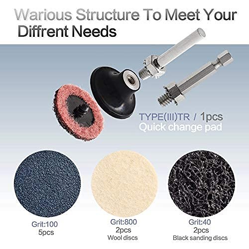 NYXCL 60Pcs 2 Inch Sanding Disc Set, Quick Change Combination, 2 inch gallery