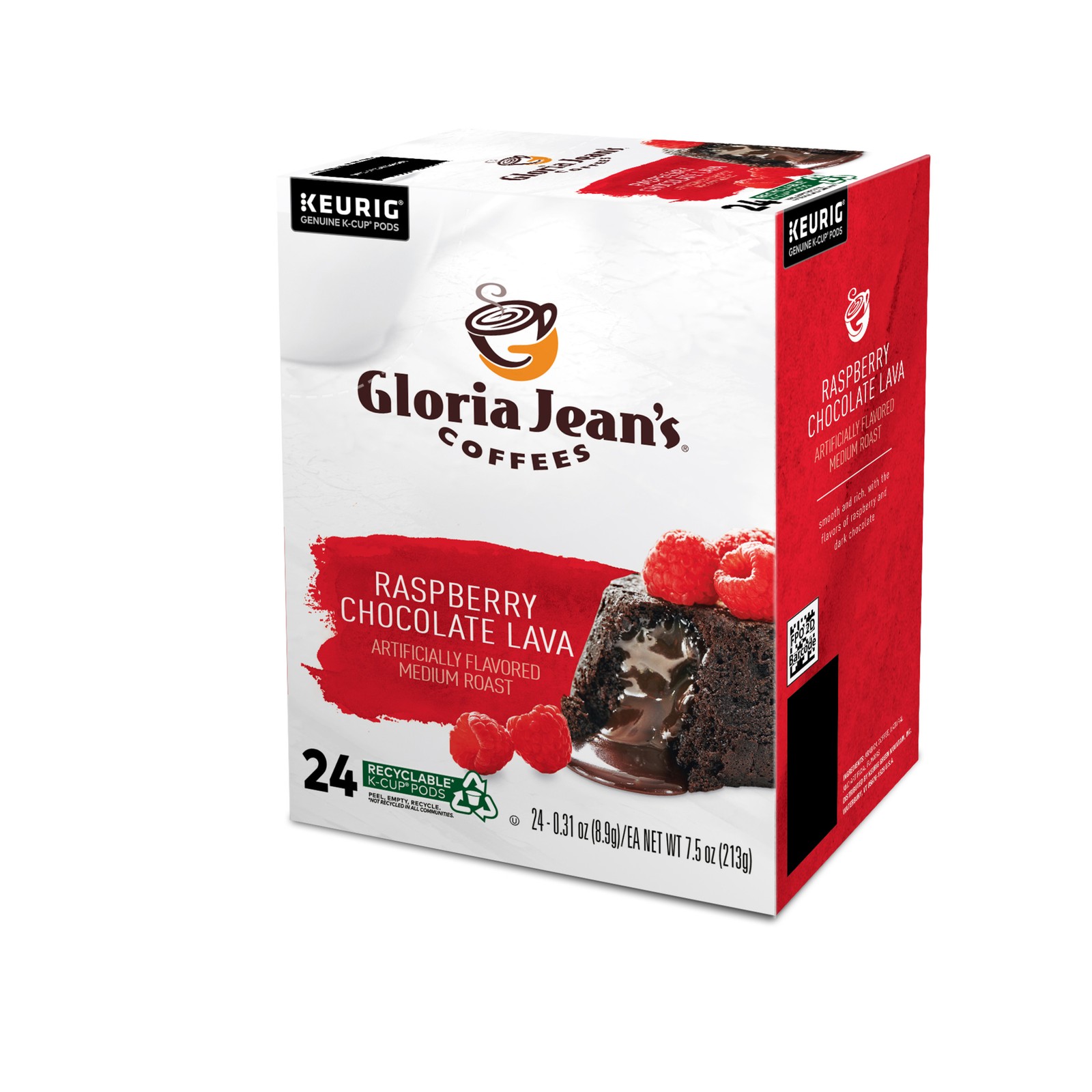 Gloria Jean's Raspberry Chocolate Lava Coffee, Keurig K-Cup Pod, 24 Count gallery