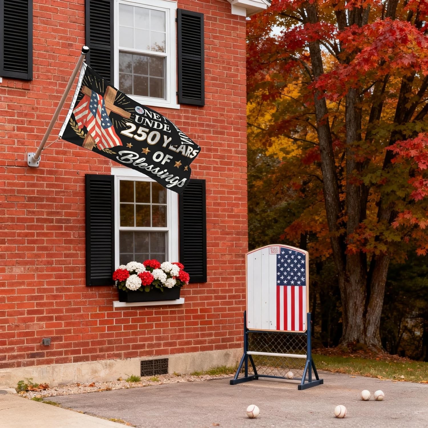 American 250th Anniversary Flag Banner - One Nation Under God Outdoor Decor gallery