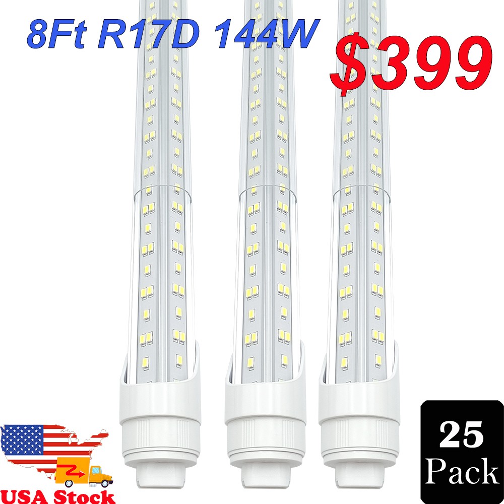 F96T12 Bulb Replacement T8 8Ft LED Tube Light R17D HO 144W 6500K Daylight 25Pack gallery