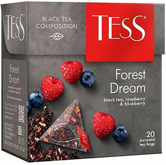 TESS FOREST DREAM Black Tea RASPBERRY & BLUEBERRY PYRAMIDS Product of Russia gallery