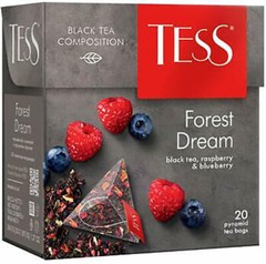 TESS FOREST DREAM Black Tea RASPBERRY & BLUEBERRY PYRAMIDS Product of Russia