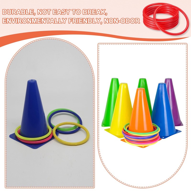 Carnival Ring Toss Game 24 Pack Plastic Hoops for Outdoor Parties gallery