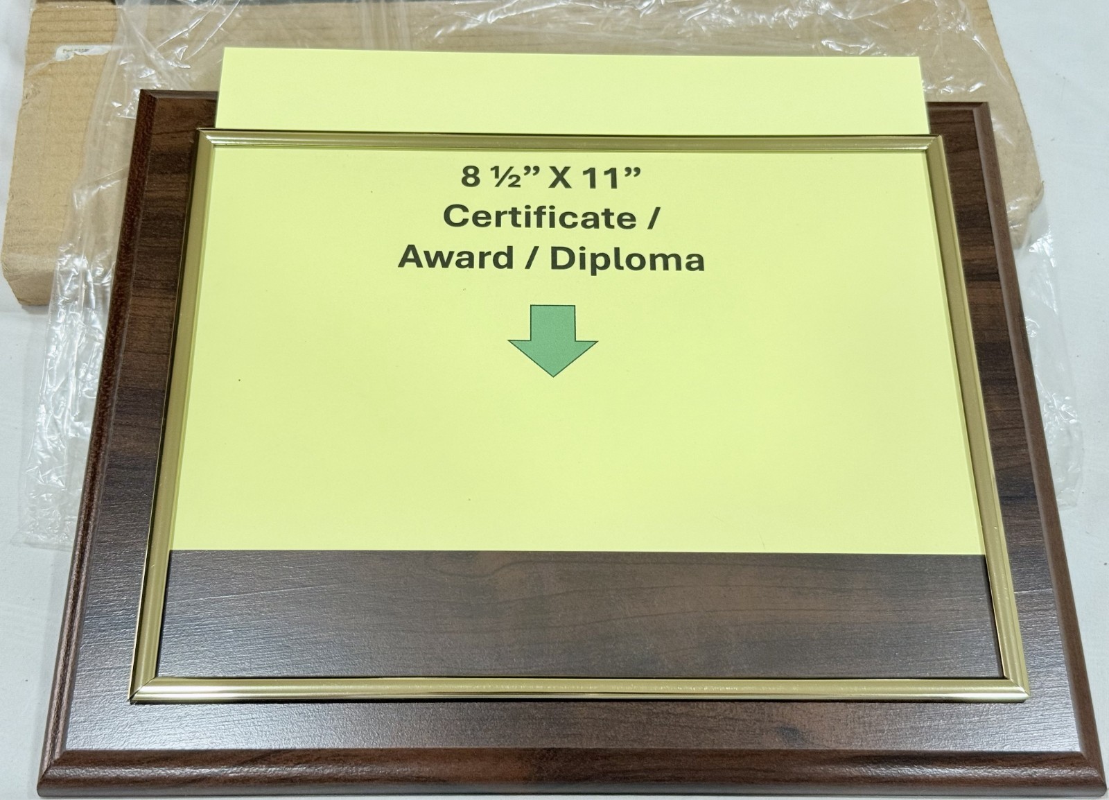 10.5X13" Certificate Diploma Wall Display Frame/Plaque w/ 8.5X11" Gold Frame NIB gallery