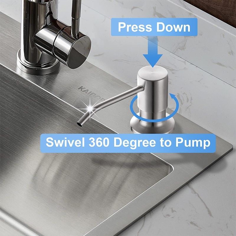 EEEkit Soap Dispenser Kitchen Sink Liquid Pump Bottle - Stainless Steel, 300ml gallery