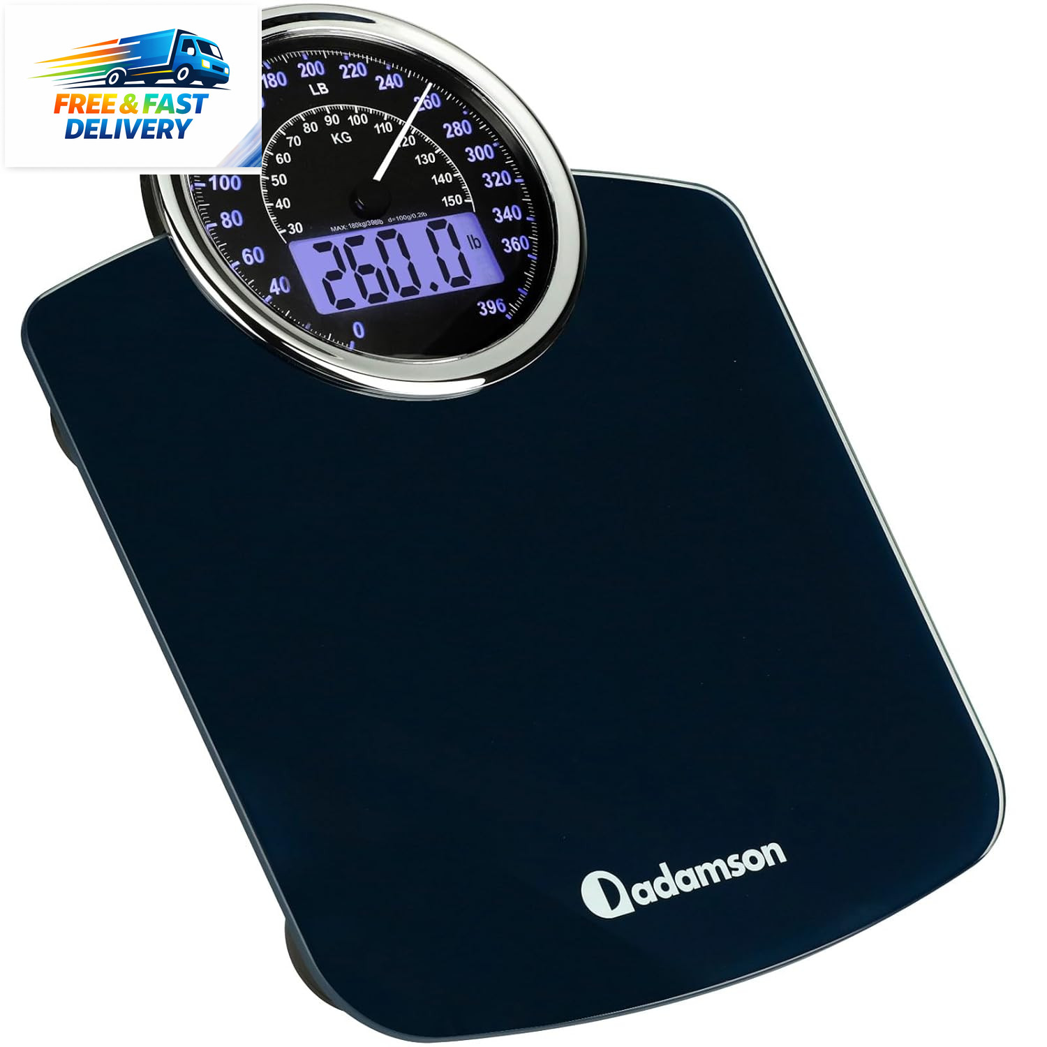 Hybrid 2-In-1 Analog & Digital Weighing Scale for Body Weight up to 400Lbs - Thi gallery