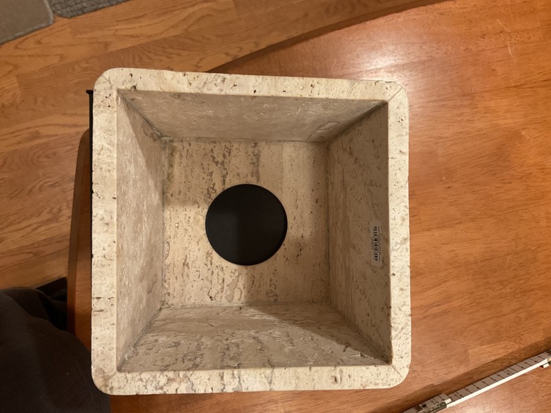 CB2 White Travertine Marble Tissue Box Cover - Excellent Condition -hard to find gallery