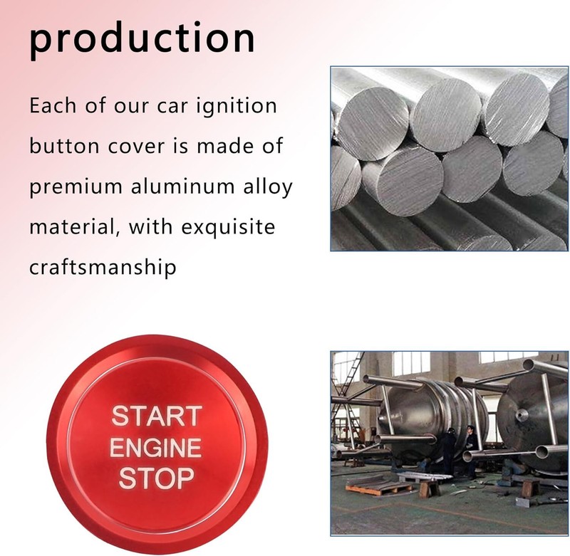 Car Push Start Button Cover Compatible with Audi,Cool Aluminum Engine Start Butt gallery