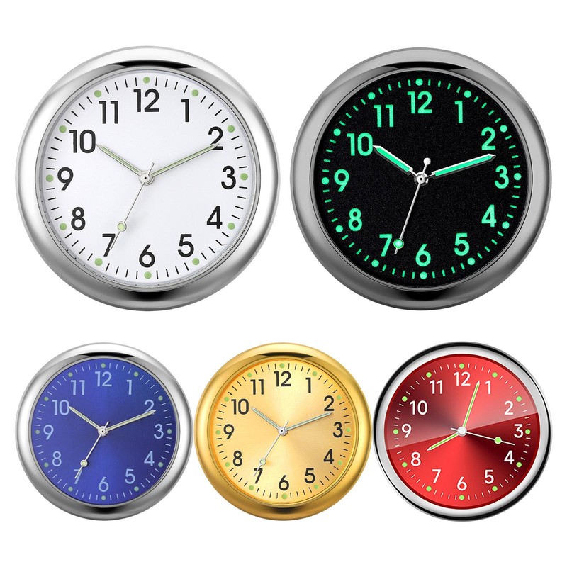 Car Dashboard Clock Mini Tiny Analog Clock Watch for Vehicle Stick On Clock USA gallery