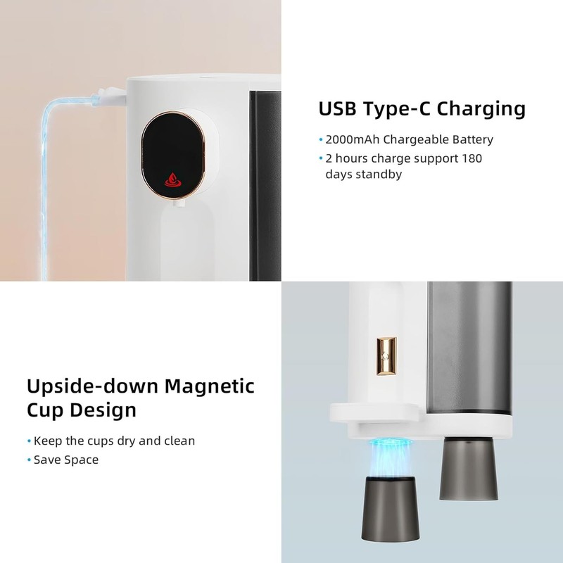 Automatic Mouthwash Dispenser Touch-Control Levels Wall Mounted Rechargeable gallery