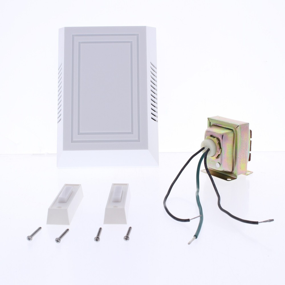 Craftmade Teiber White 2-Light Push Button Door Chime w/ Cover Transformer C102L