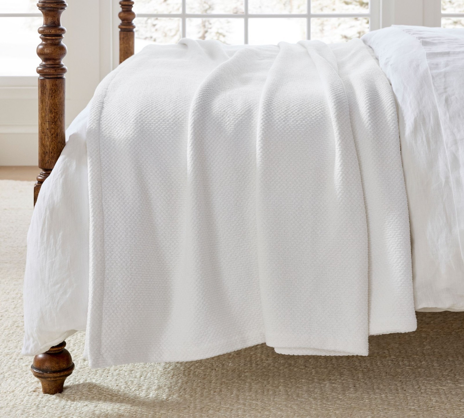 Pottery Barn Washed Cotton Basket Weave Blanket King/Cal. King (US STOCK) gallery