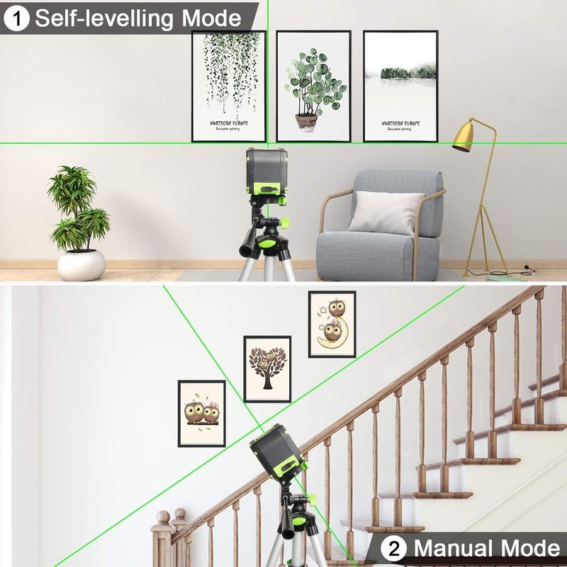 Huepar Self leveling Laser Level with Rechargeable Li-ion Battery Green Beam gallery