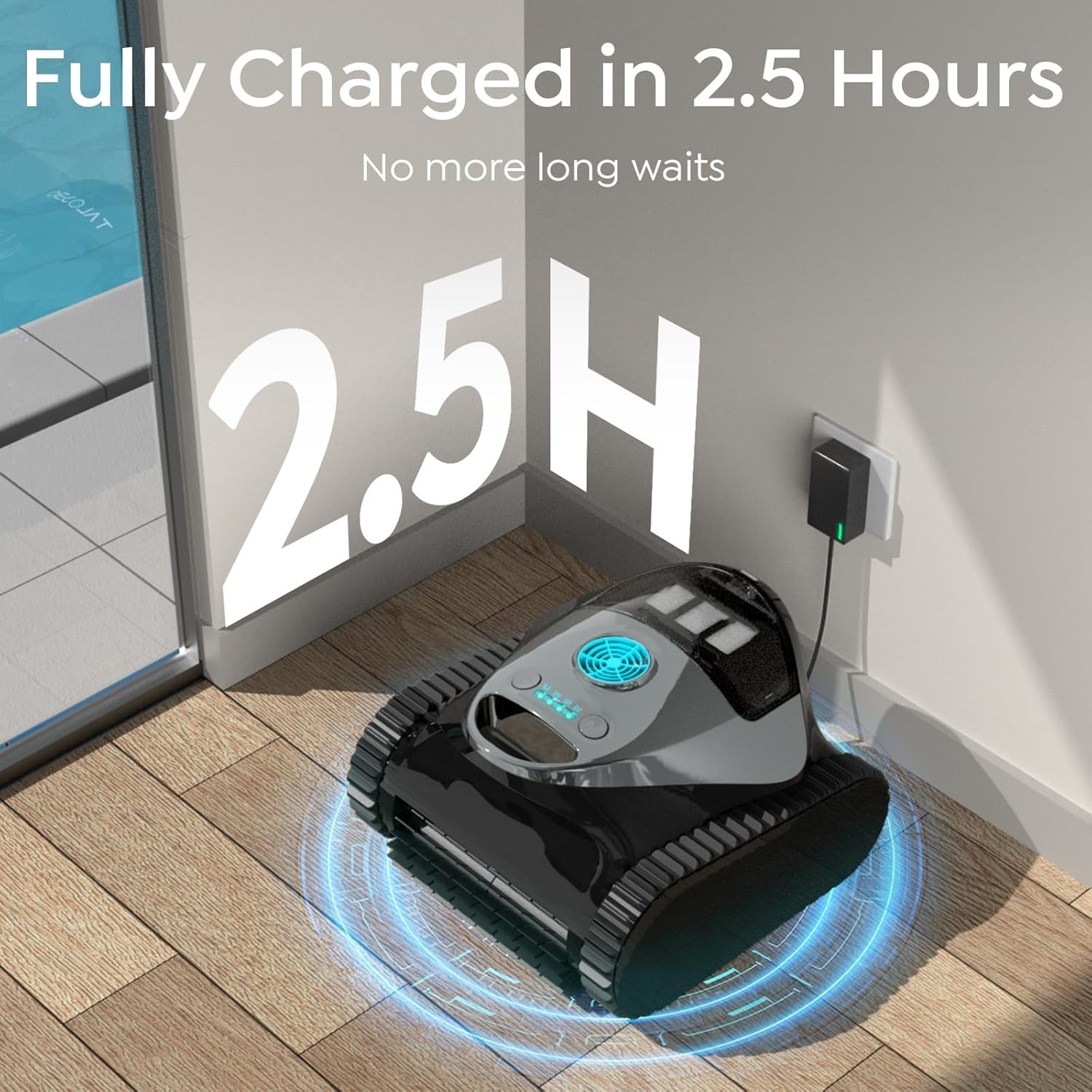C1 Cordless Robotic Pool Cleaner | 150Min Wall & Waterline Vacuum, Triple-Motor gallery