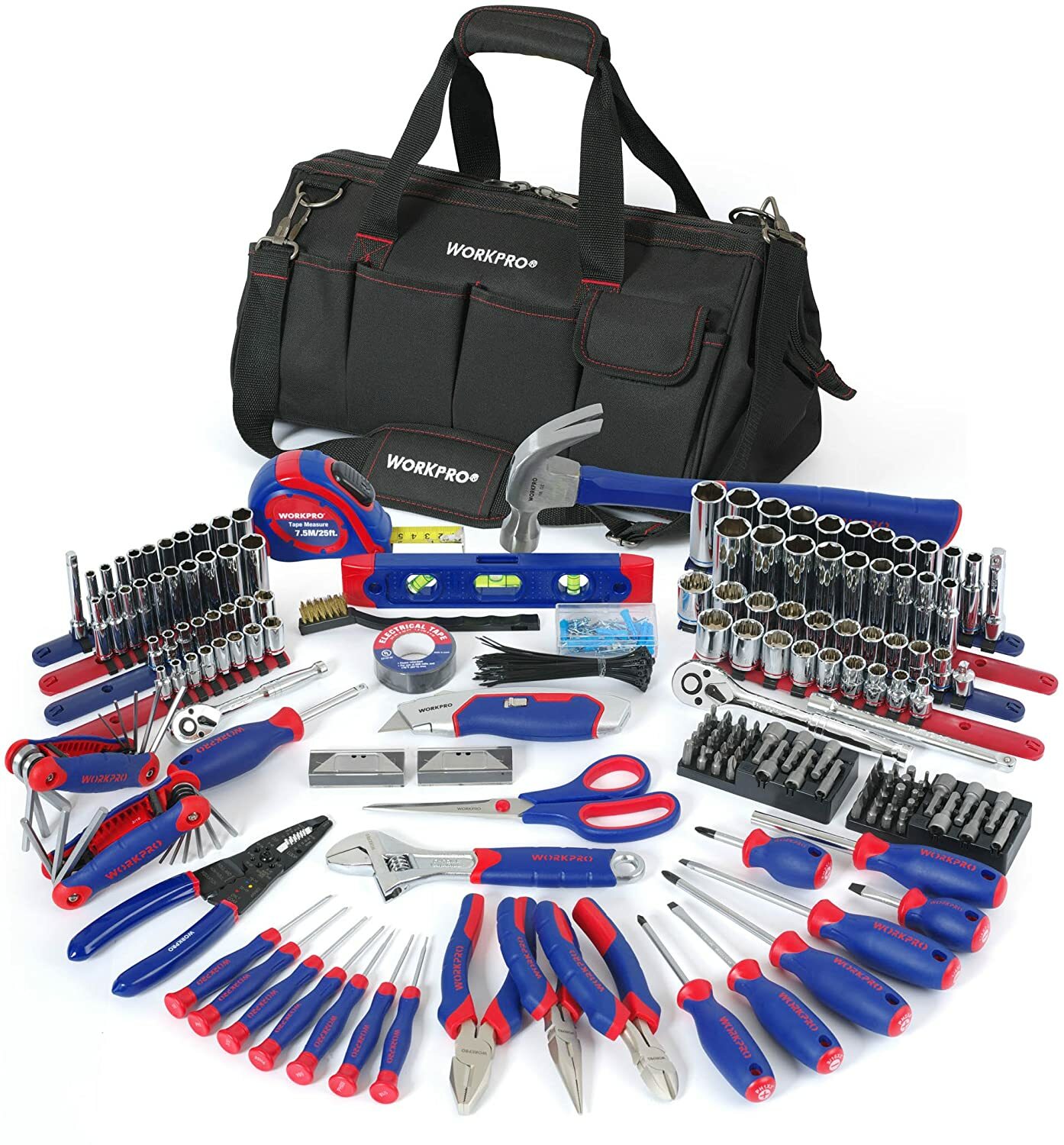 322Pcs Mechanics Tool Set Kit 6-Point Socket Ratchet Repair Tool W/ Carrying Bag gallery