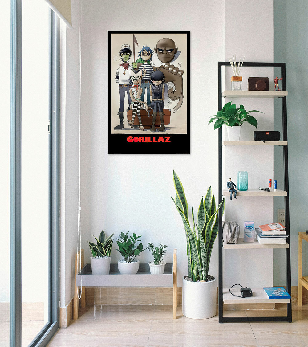 Gorillaz - Music Poster (All Here - The Gang / Comic Characters) (Size 24 X 36") gallery