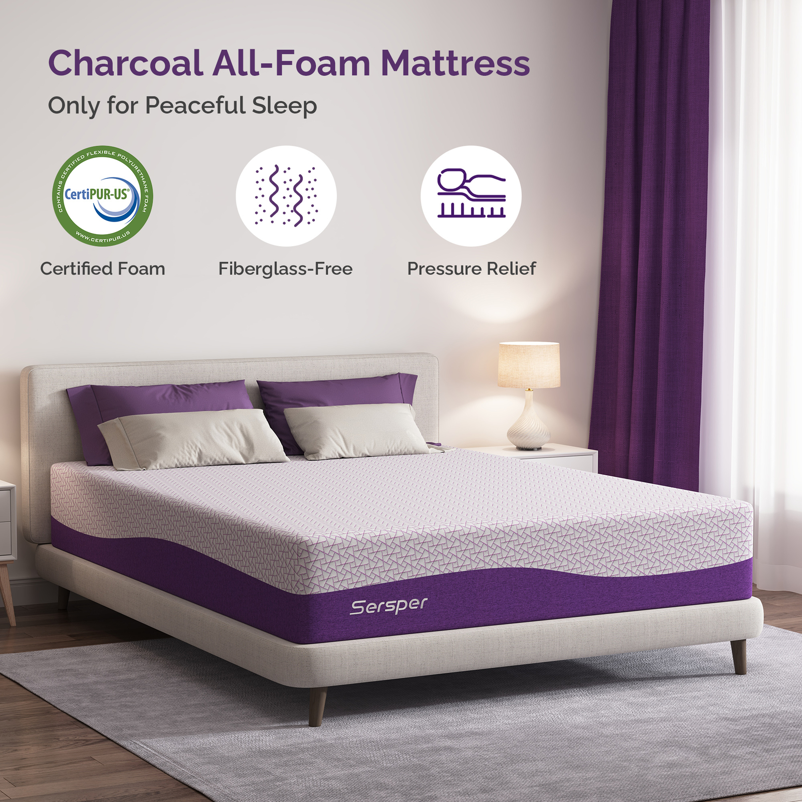 14 inch Queen Size Mattress Bamboo Charcoal Gel Memory Foam Mattress in a Box gallery