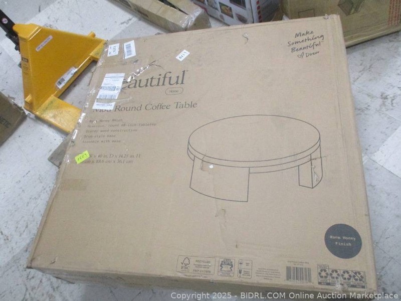 Mod round Coffee Table by Drew Barrymore, Warm Honey Finish gallery